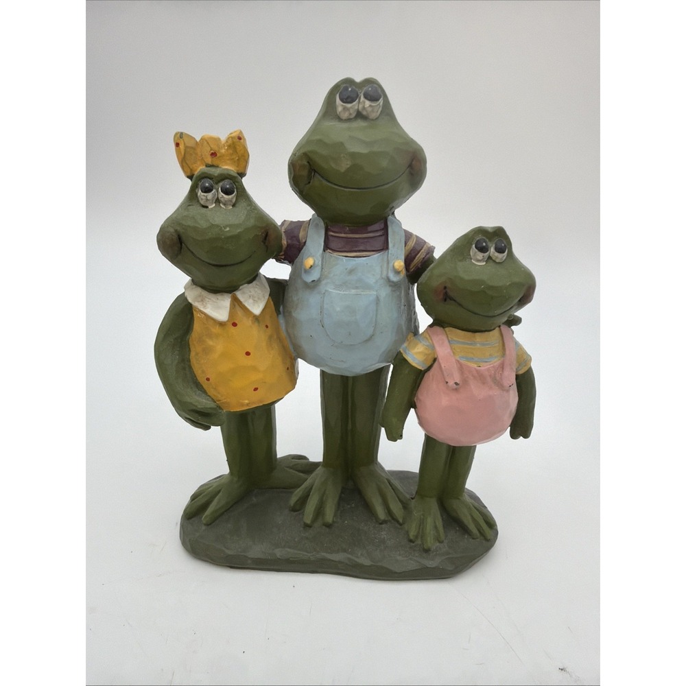 decorative resin figurine set of a frog family